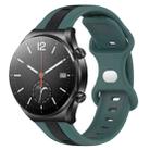 For Xiaomi MI Watch S1 22mm Butterfly Buckle Two-Color Silicone Watch Band(Green+Black) - 1