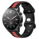 For Xiaomi MI Watch S1 22mm Butterfly Buckle Two-Color Silicone Watch Band(Black+Red) - 1