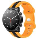 For Xiaomi MI Watch S1 22mm Butterfly Buckle Two-Color Silicone Watch Band(Black+Yellow) - 1