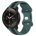 For Xiaomi MI Watch S1 Pro 22mm Butterfly Buckle Two-Color Silicone Watch Band(Green+Black) - 1