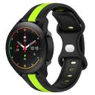 For Xiaomi MI Watch S1 Pro 22mm Butterfly Buckle Two-Color Silicone Watch Band(Black+Green) - 1