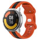 For Xiaomi MI Watch Color 2 22mm Butterfly Buckle Two-Color Silicone Watch Band(Orange+Black) - 1