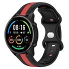 For Xiaomi MI Watch Sport 22mm Butterfly Buckle Two-Color Silicone Watch Band(Black+Red) - 1