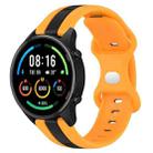 For Xiaomi MI Watch Sport 22mm Butterfly Buckle Two-Color Silicone Watch Band(Black+Yellow) - 1