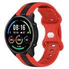 For Xiaomi MI Watch Sport 22mm Butterfly Buckle Two-Color Silicone Watch Band(Red+Black) - 1