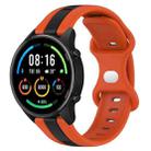 For Xiaomi MI Watch Color 22mm Butterfly Buckle Two-Color Silicone Watch Band(Orange+Black) - 1