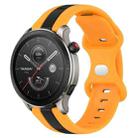 For Amazfit GTR 4 22mm Butterfly Buckle Two-Color Silicone Watch Band(Black+Yellow) - 1