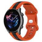 For Amazfit GTR 3 22mm Butterfly Buckle Two-Color Silicone Watch Band(Orange+Black) - 1