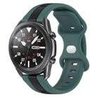 For Samsung Galaxy Watch3 45mm 22mm Butterfly Buckle Two-Color Silicone Watch Band(Green+Black) - 1