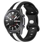 For Samsung Galaxy Watch3 45mm 22mm Butterfly Buckle Two-Color Silicone Watch Band(Black+White) - 1