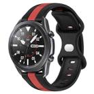 For Samsung Galaxy Watch3 45mm 22mm Butterfly Buckle Two-Color Silicone Watch Band(Black+Red) - 1