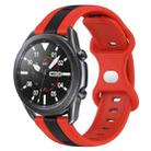 For Samsung Galaxy Watch3 45mm 22mm Butterfly Buckle Two-Color Silicone Watch Band(Red+Black) - 1