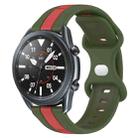 For Samsung Galaxy Watch3 45mm 22mm Butterfly Buckle Two-Color Silicone Watch Band(Red+Army Green) - 1