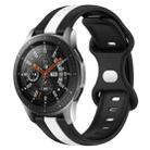 For Samsung Galaxy Watch 46mm 22mm Butterfly Buckle Two-Color Silicone Watch Band(Black+White) - 1