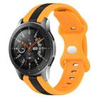 For Samsung Galaxy Watch 46mm 22mm Butterfly Buckle Two-Color Silicone Watch Band(Black+Yellow) - 1