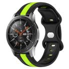 For Samsung Galaxy Watch 46mm 22mm Butterfly Buckle Two-Color Silicone Watch Band(Black+Green) - 1