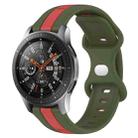 For Samsung Galaxy Watch 46mm 22mm Butterfly Buckle Two-Color Silicone Watch Band(Red+Army Green) - 1