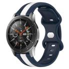 For Samsung Galaxy Watch 46mm 22mm Butterfly Buckle Two-Color Silicone Watch Band(White+Blue) - 1