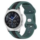 For Samsung Gear S3 Classic 22mm Butterfly Buckle Two-Color Silicone Watch Band(Green+Black) - 1