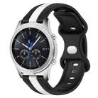For Samsung Gear S3 Classic 22mm Butterfly Buckle Two-Color Silicone Watch Band(Black+White) - 1