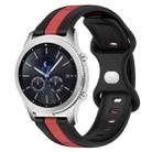 For Samsung Gear S3 Classic 22mm Butterfly Buckle Two-Color Silicone Watch Band(Black+Red) - 1