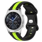 For Samsung Gear S3 Classic 22mm Butterfly Buckle Two-Color Silicone Watch Band(Black+Green) - 1