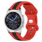 For Samsung Gear S3 Classic 22mm Butterfly Buckle Two-Color Silicone Watch Band(Red+Black) - 1