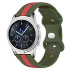 For Samsung Gear S3 Classic 22mm Butterfly Buckle Two-Color Silicone Watch Band(Red+Army Green) - 1