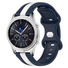 For Samsung Gear S3 Classic 22mm Butterfly Buckle Two-Color Silicone Watch Band(White+Blue) - 1