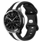 For Samsung Gear S3 Frontier 22mm Butterfly Buckle Two-Color Silicone Watch Band(Black+White) - 1