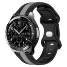 For Samsung Gear S3 Frontier 22mm Butterfly Buckle Two-Color Silicone Watch Band(Black+Grey) - 1