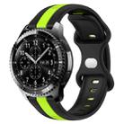 For Samsung Gear S3 Frontier 22mm Butterfly Buckle Two-Color Silicone Watch Band(Black+Green) - 1