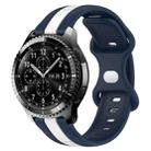 For Samsung Gear S3 Frontier 22mm Butterfly Buckle Two-Color Silicone Watch Band(White+Blue) - 1