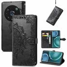 For Honor Magic 4 Pro Mandala Flower Embossed Leather Phone Case(Black) - 1