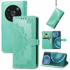 For Honor Magic 4 Pro Mandala Flower Embossed Leather Phone Case(Green) - 1