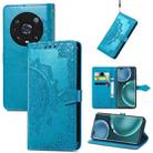 For Honor Magic 4 Pro Mandala Flower Embossed Leather Phone Case(Blue) - 1