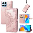 For Honor X8 5G Mandala Flower Embossed Leather Phone Case(Rose Gold) - 1