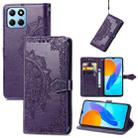 For Honor X8 5G Mandala Flower Embossed Leather Phone Case(Purple) - 1