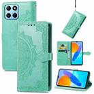 For Honor X8 5G Mandala Flower Embossed Leather Phone Case(Green) - 1