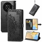 For Honor X30 / Magic 4 Lite 5G Mandala Flower Embossed Leather Phone Case(Black) - 1