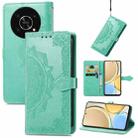 For Honor X30 / Magic 4 Lite 5G Mandala Flower Embossed Leather Phone Case(Green) - 1