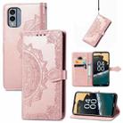 For Nokia X30 Mandala Flower Embossed Leather Phone Case(Rose Gold) - 1