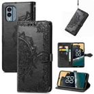 For Nokia X30 Mandala Flower Embossed Leather Phone Case(Black) - 1