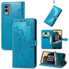 For Nokia X30 Mandala Flower Embossed Leather Phone Case(Blue) - 1