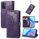 For OPPO A76 4G Mandala Flower Embossed Leather Phone Case(Purple) - 1