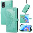 For OPPO A76 4G Mandala Flower Embossed Leather Phone Case(Green) - 1