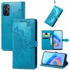 For OPPO A76 4G Mandala Flower Embossed Leather Phone Case(Blue) - 1