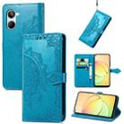 For Realme 10 4G Mandala Flower Embossed Leather Phone Case(Blue) - 1
