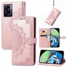 For Realme V23 Mandala Flower Embossed Leather Phone Case(Rose Gold) - 1
