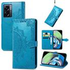 For Realme V23 Mandala Flower Embossed Leather Phone Case(Blue) - 1